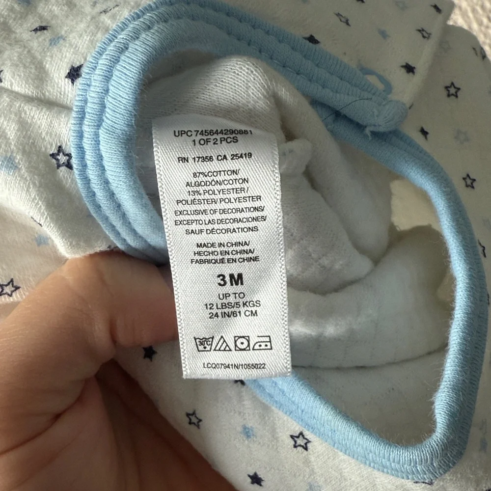 Little Me Baby Quilted Elephant‎ Star Footie Pajamas 3M